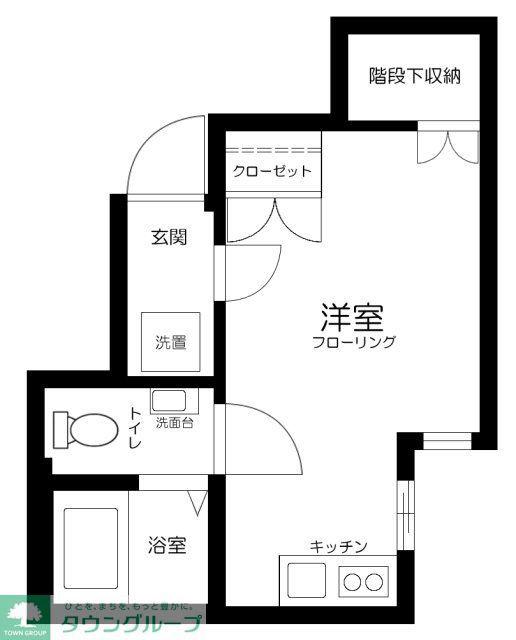 カーサディア蒲田(ワンルーム/1階)の間取り写真