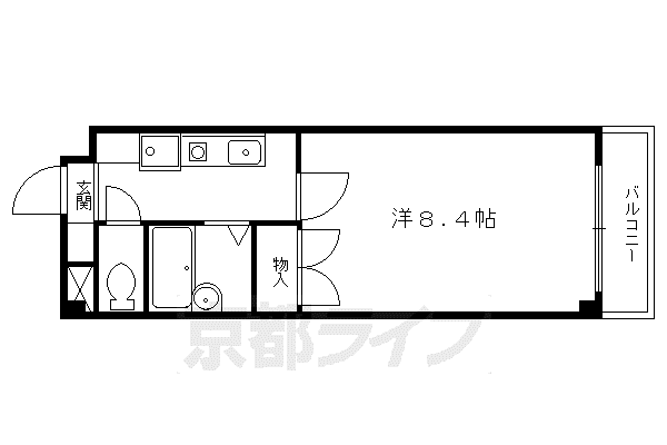 グランデ36(1K/4階)の間取り写真