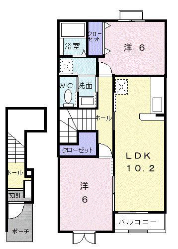 グランフォーレ近見II(2LDK/2階)の間取り写真
