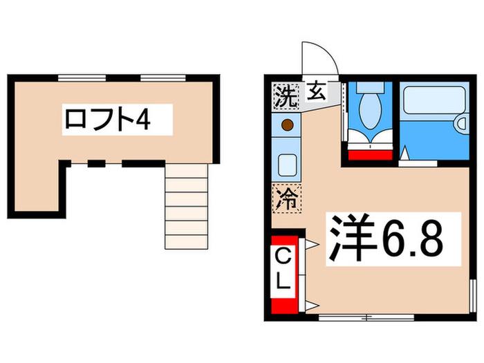ゴールデンハイツ(ワンルーム/1階)の間取り写真