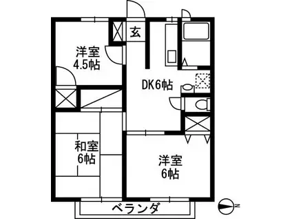 秀和ハイツA(3DK/2階)の間取り写真