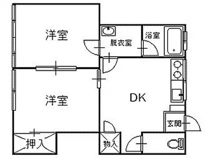 ハイム小笠原(2DK/2階)の間取り写真