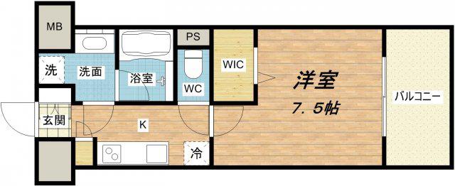 アーバネックス心斎橋II(1K/10階)の間取り写真