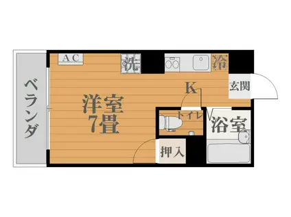 サンライズBLD(ワンルーム/5階)の間取り写真