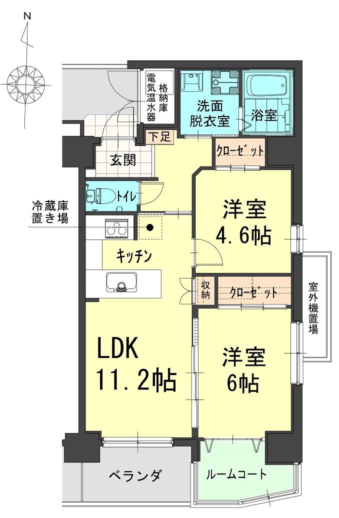 サイドアイ(2LDK/6階)の間取り写真