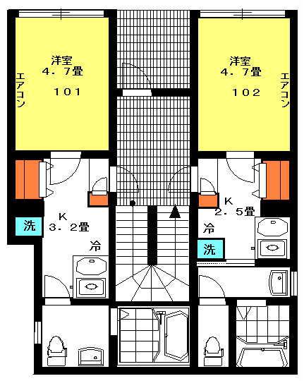 日辰マンション(1K/1階)の間取り写真