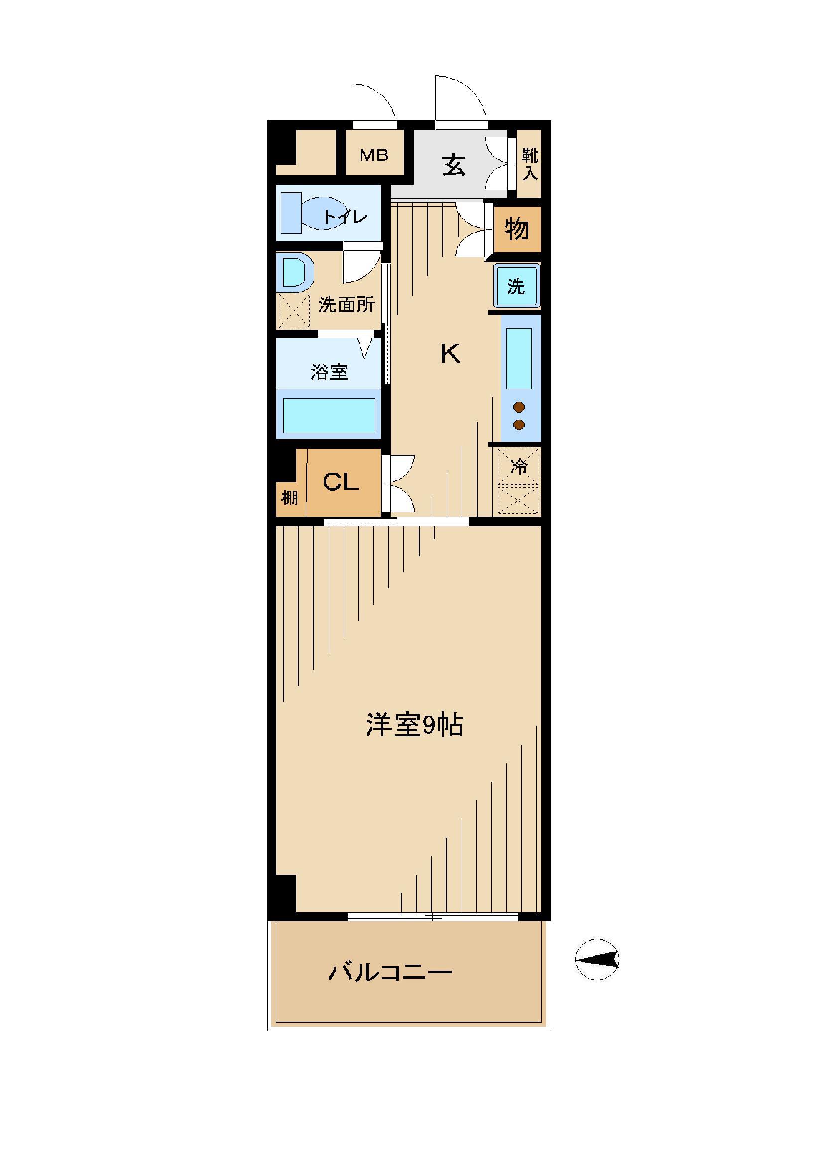 パレ・ハマダ(1K/2階)の間取り写真