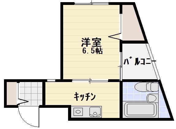 志朋ビル(1K/4階)の間取り写真