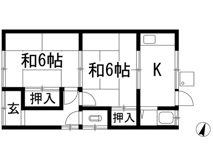 澤田文化(2K/1階)の間取り写真
