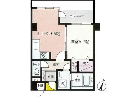 保土ヶ谷公園アーバンコンフォート(1LDK/1階)の間取り写真