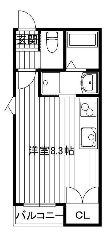 メゾンニシオ(ワンルーム/2階)の間取り写真