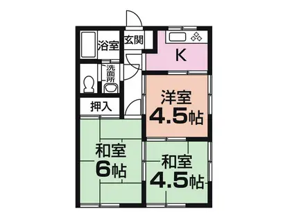 相川コーポ(3K/2階)の間取り写真
