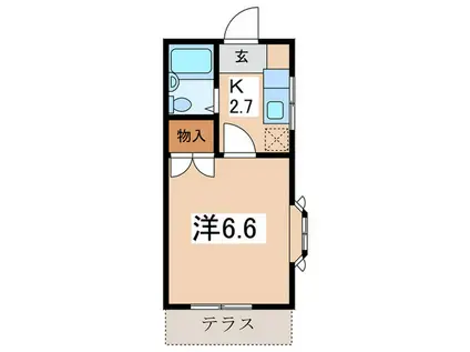 コーポケーアイ(1K/1階)の間取り写真