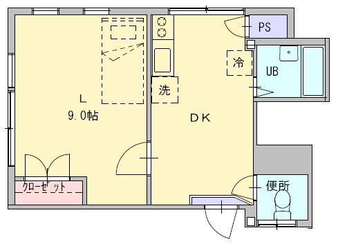 J-002(1DK/2階)の間取り写真
