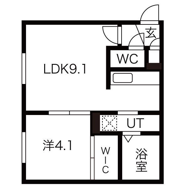 BLUEBELL WOOD N19(1LDK/3階)の間取り写真