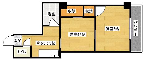 シャトレ・サン二コラ(2K/4階)の間取り写真