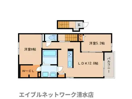 ラ・ペーシュ トロワ(2LDK/2階)の間取り写真