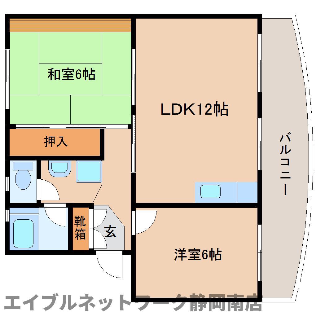 サンコーポ馬渕 北棟(2LDK/3階)の間取り写真