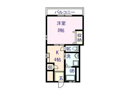 スターハイツ(1K/1階)の間取り写真