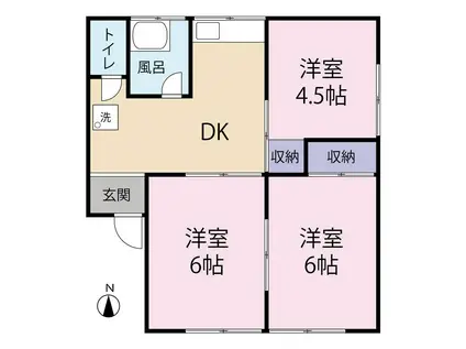 新田アパート(3DK/1階)の間取り写真