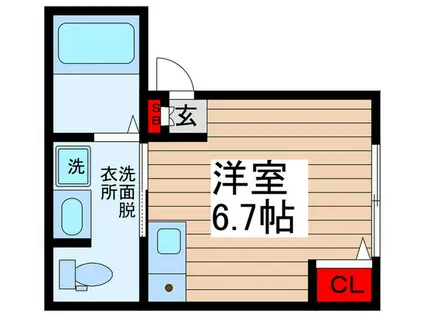 ベレガンス柏(ワンルーム/2階)の間取り写真