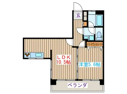 アロエ仙台(1LDK/3階)の間取り写真