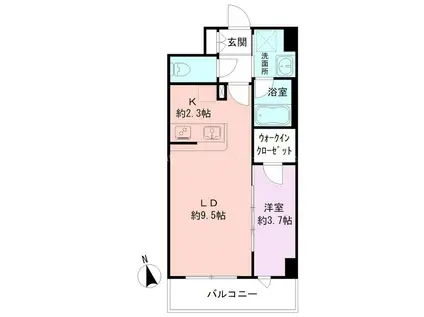 BUENA上大川前通8(1LDK/4階)の間取り写真