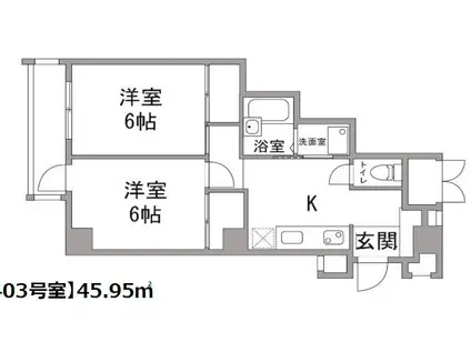 フォーラム島田5(2DK/6階)の間取り写真