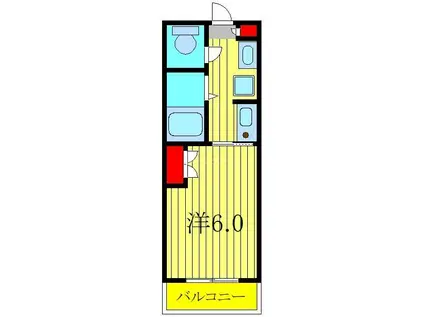 パルテール江戸川台(1K/3階)の間取り写真