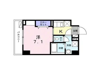 スアヴィス平塚宝町(1K/2階)の間取り写真