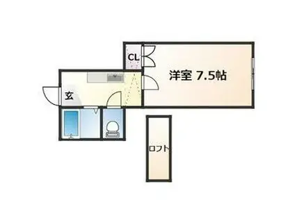 ホワイトキャッスル北仙台(1K/1階)の間取り写真
