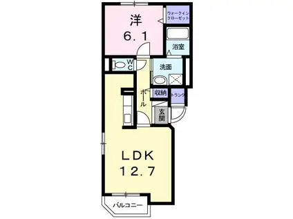 ノース35(1LDK/4階)の間取り写真
