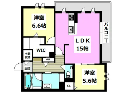 シャーメゾン 若園(2LDK/3階)の間取り写真