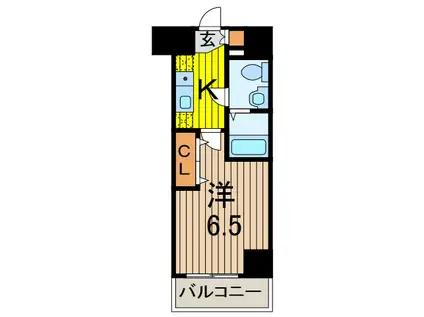 アクシーズタワー川口幸町(1K/4階)の間取り写真