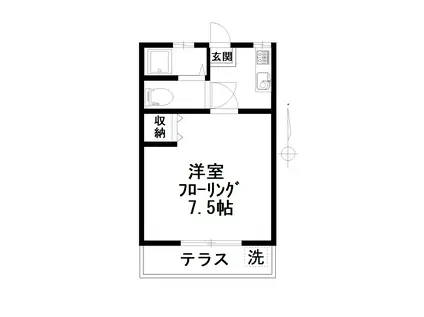 ハイツY(1K/1階)の間取り写真