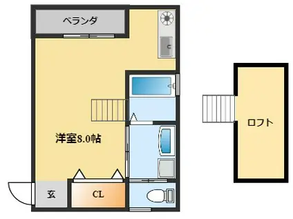 コーポユキ(ワンルーム/1階)の間取り写真