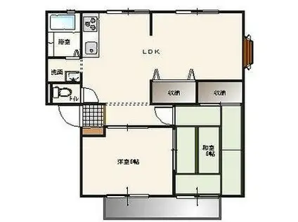 サンビレッジきららB(2LDK/2階)の間取り写真