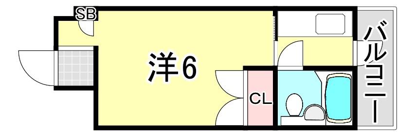 第二大力ハイツ(1K/3階)の間取り写真
