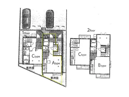グランモア片野新町(1LDK/1階)の間取り写真
