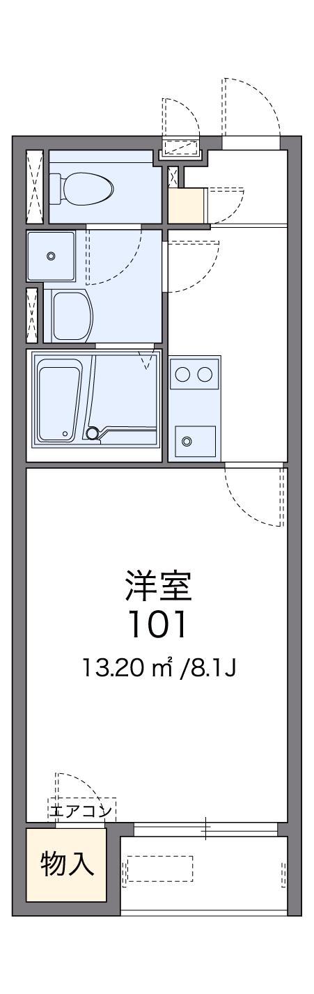 レオネクスト自由が丘(1K/1階)の間取り写真