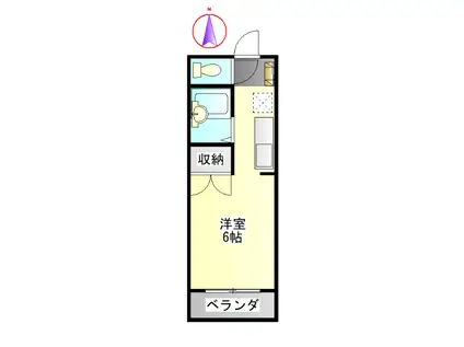 第2ハイツタマキ(ワンルーム/1階)の間取り写真
