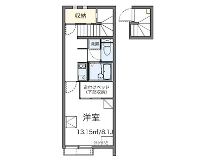 まぐのりあ(1K/2階)の間取り写真