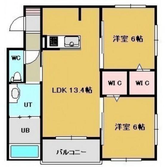 NEW PIAZZA(2LDK/4階)の間取り写真