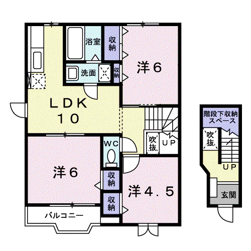 アルバ・ソーレII(3LDK/2階)の間取り写真