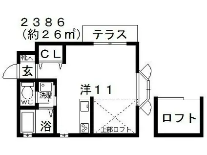 エクセレントエンジェル(ワンルーム/1階)の間取り写真