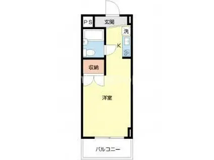 熊谷朝日第二ハイツ(ワンルーム/6階)の間取り写真