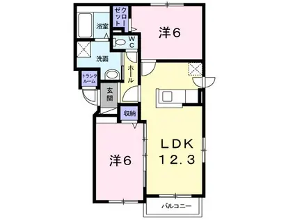 FELICITE II(2LDK/1階)の間取り写真