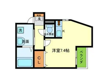 グランメールII(ワンルーム/1階)の間取り写真