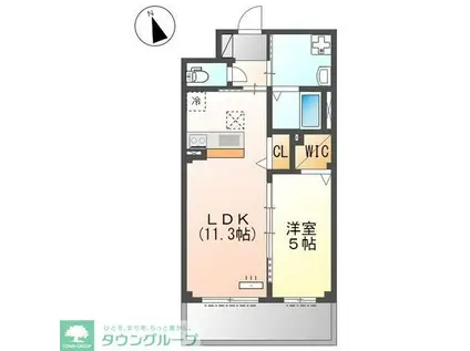 ブロッサム(1LDK/2階)の間取り写真