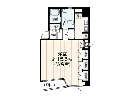 つつじヶ丘アーベント(1K/4階)の間取り写真